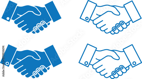 Business agreement handshake icon in different style vector illustration, friendly handshake icon for apps