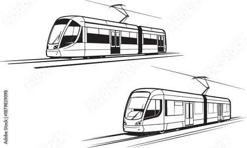 Aerial cable cars with two cars and towers