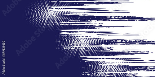 Dots halftone white and blue color pattern gradient grunge texture background. Dots pop art comics sport style vector illustration modern grunge dark blue