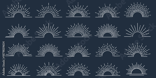 Vintage sun rays collection. Sunburst. Firework, sunbeam, explosion, sparks, sun rays, star light. Sun rise set, sunset vector icons, sunburst rays collection eps 10