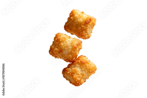 [Transparent Background PNG]Crispy Fried Tofu Cubes with Golden Crust