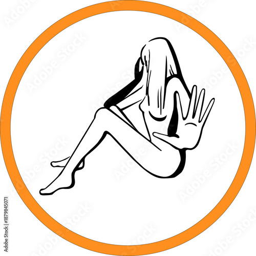 image of a woman covering her face with her hand stop violence