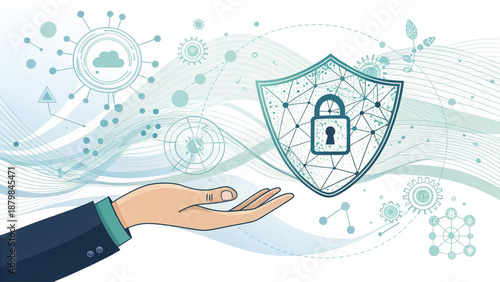 Wallpaper Mural Cybersecurity and Data Protection Concept Flat Vector Illustration Torontodigital.ca