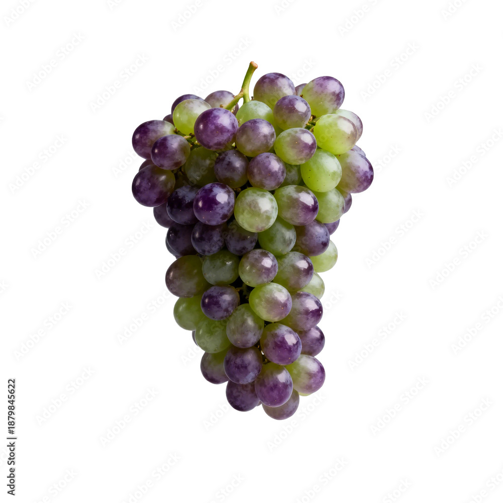 Fototapeta premium [Transparent Background PNG]A bunch of fresh purple and green grapes for healthy eating