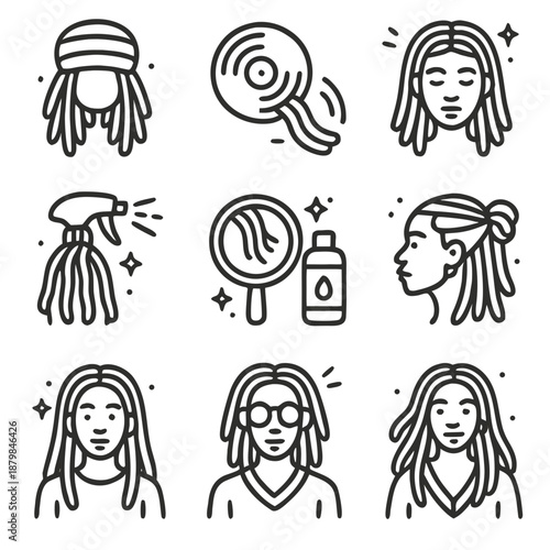Dreadlocks styled with products and tools, ideal for showcasing hair maintenance and care for a beautiful and healthy look.