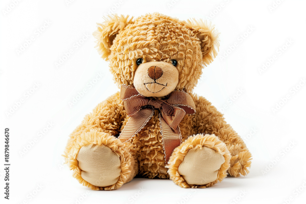 Fototapeta premium Toy teddy bear isolated on white background