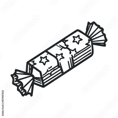 Delightful confectionery sweet treat wrapped in charming starpatterned foil ideal for cheerful celebration event invitations and dessert shop branding.