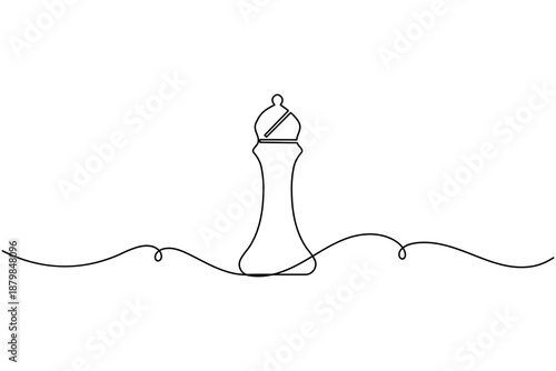Business advisors strategy thinking chess icon continuous one line drawing on white background minimalist bishop consultants long term planning symbol outline vector illustration