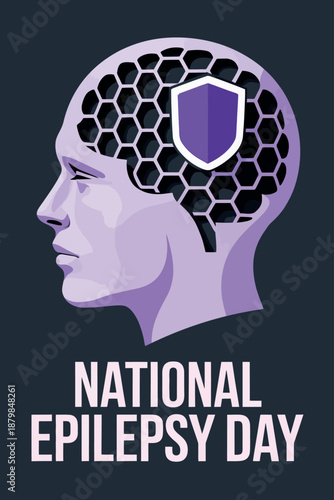 National Epilepsy Day Brain Shield Awareness Design