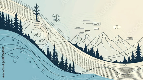 vector illustration of a abstract technology and environment background