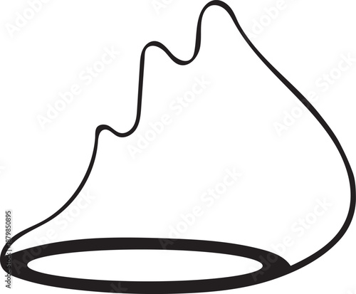 Abstract minimalist mountain range silhouette vector design. Stylized graphic illustration of a natural hill landscape element, isolated