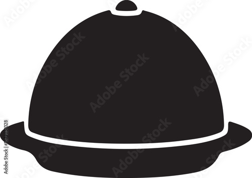 Silhouette vector design of a covered dish, perfect for culinary themes and restaurant branding, available on transparent background