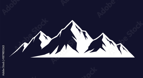 Minimalist Mountain Range Vector Silhouette for Adventure and Outdoors Branding.