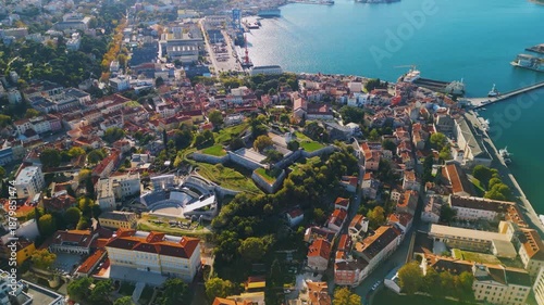 Pula Citadel in Croatia - aerial drone view