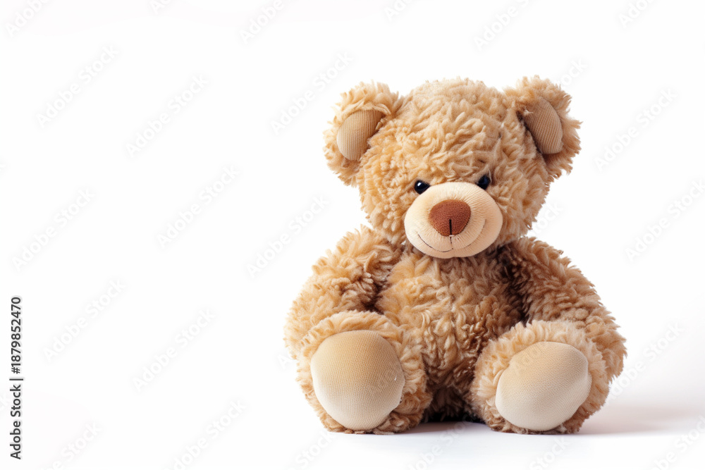 Fototapeta premium Cute teddy bear on white background. See my other works in portfolio.