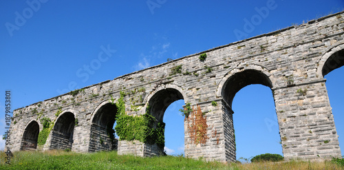 Photography A view of an aqueduct located in Istanbul, Turkey, and built by the architect Sinan