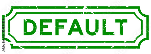 Obraz na plátně Grunge green default word rubber seal stamp on white background