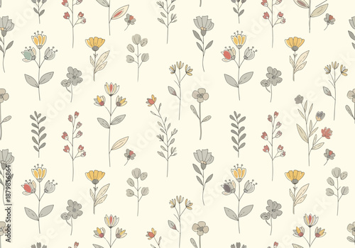 Cute Floral pattern. Floral pattern. Pretty flowers on white backgroung. Printing with Small-scale pink flowers. Ditsy print. Seamless texture. Spring bouquet