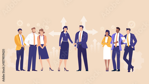 Leadership Agreement
Successful business leaders and their team exchange a confident handshake, symbolizing trust, partnership, and the achievement of shared goals.