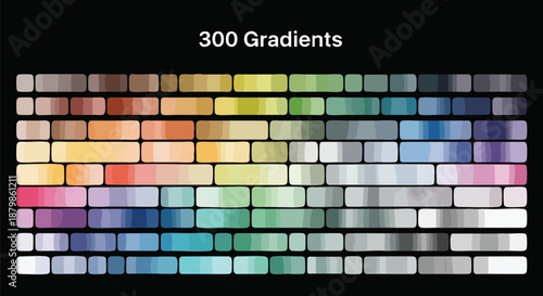 Vast Collection of 300 Gradient Swatches for Graphic Design and Web Development Projects.