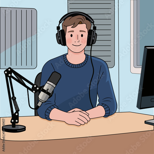 Radio presenter illustration