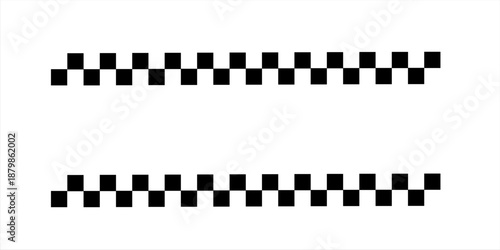 Black and white checkered rectangular frame. Square racing checkerboard pattern. Chessboard geometric pattern. Rally checkerboard pattern. Finish racing frame. Vector illustration on white background