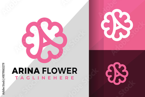 Letter A Flower Bloom Logo Logos Design Element Stock Vector Illustration
