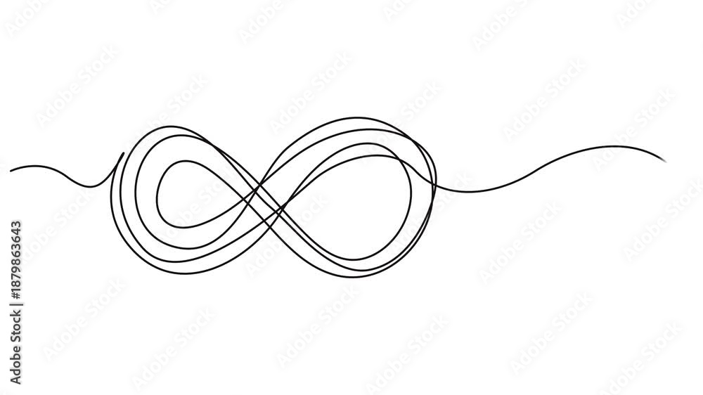 animation continuous drawing of infinity with one line, Infinity sign ...