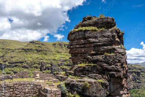 Inner View of Waqrapukara Archaeological Site in the Andean Highlands, Peru