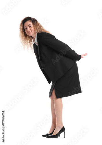 Fotografía Full length portrait of businesswoman posing on white background