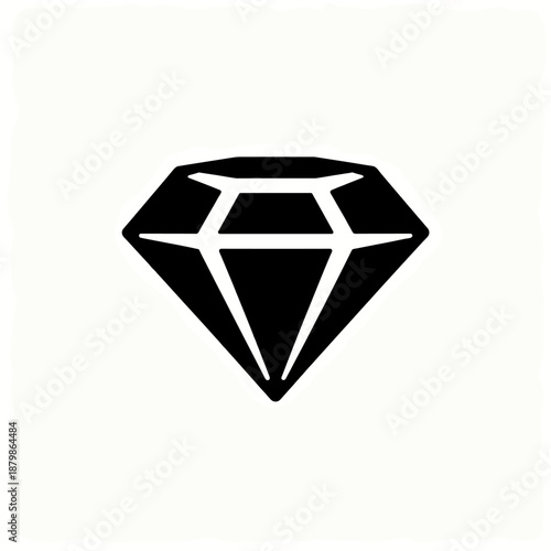 [Vector EPS]Black diamond icon representing gemstone and jewelry related design element