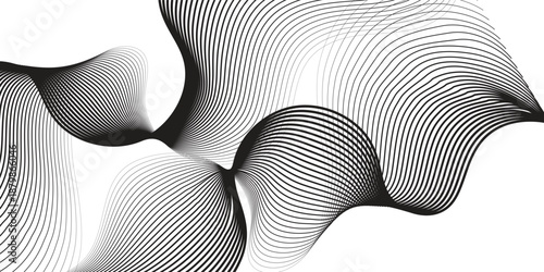 Illustration of the pattern of gradiend black to white lines on white background