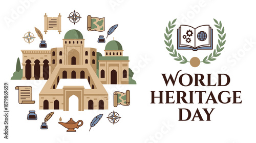World Heritage Day celebrated with ancient architecture and historical symbols
