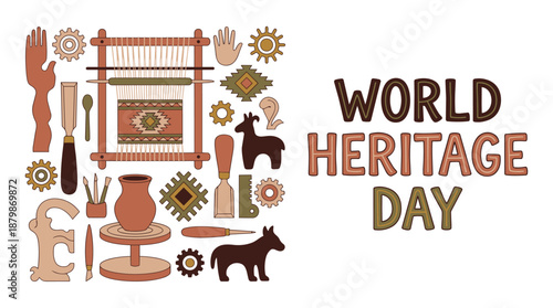 World Heritage Day celebration with traditional crafts and tools