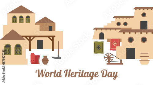 Vibrant adobe buildings celebrate World Heritage Day traditions