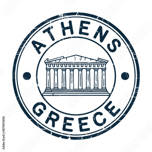 athens greece landmark logo with iconic structure and city name