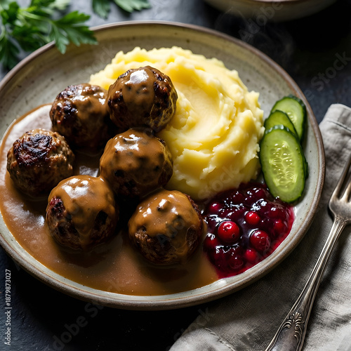 Traditional Swedish meatbal...