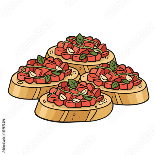 bruschetta illustration vector