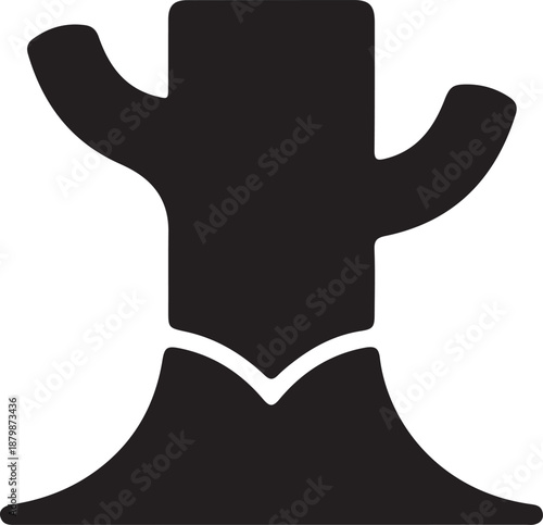 Cactus silhouette wearing bikini minimal icon, Minimal black cactus silhouette with bikini bottom shape, abstract humorous symbol suggesting summer, body positivity, desert style, or playful design c
