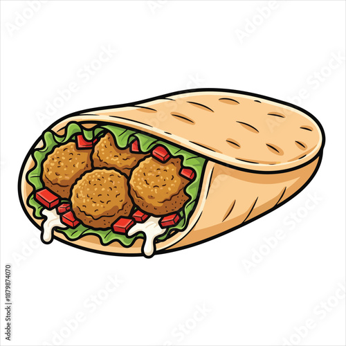 falafel illustration vector