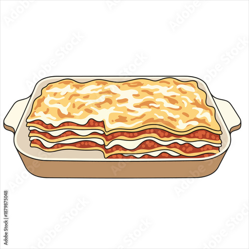 lasagna illustration vector