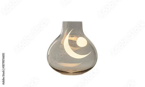 A beautiful glass vase with a unique design on a transparent background