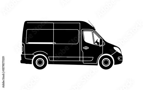 Black Van Silhouette Illustration