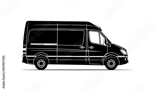 Black Van Silhouette Illustration
