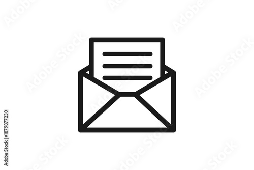 内容を確認する開封メールの線画アイコン素材