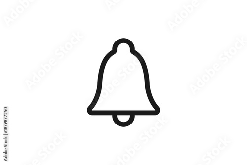 新着メール通知を表すベルの線画アイコン素材