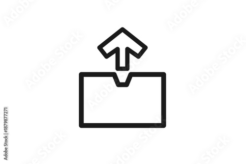 送信トレイを示すフォルダの線画メールアイコン素材