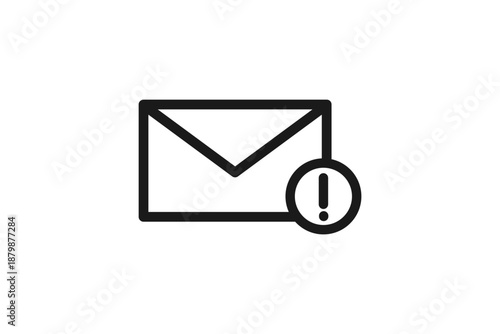 注意が必要なメッセージの線画アイコン素材