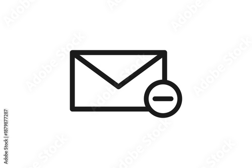 リストから外す封筒の線画アイコン素材
