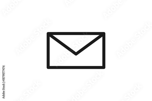 メールを表す基本的な封筒の線画アイコン素材